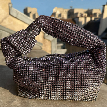 Mini Tote Mila Crystals purple gradient with Knot